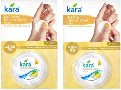 KARA Lemon Nail Polish Remover Wipes, 30 Count (pack of 2) - Price in  India, Buy KARA Lemon Nail Polish Remover Wipes, 30 Count (pack of 2)  Online In India, Reviews, Ratings & Features 