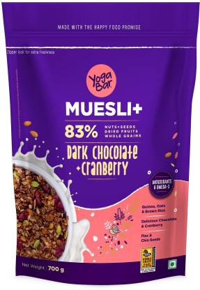 Yogabar Dark Chocolate Muesli Dark Chocolate & Cranberry Flavour
