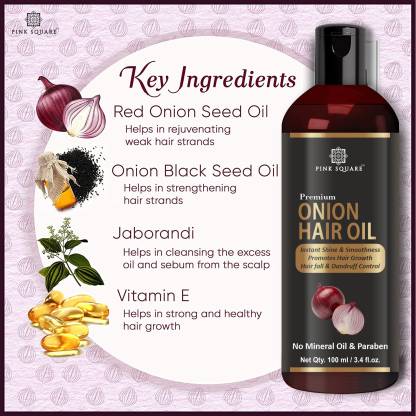 Pink Square Premium Onion Herbal Hair Oil For Hair Fall Control Combo Pack  of 2 ,100ml(200ml) Hair Oil - Price in India, Buy Pink Square Premium Onion  Herbal Hair Oil For Hair
