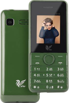 IAIR Basic Feature Dual Sim Mobile Phone with 2800mAh Battery, 1.77 inch Display Screen, 0.8 mp Camera with Big LED Torch (FPD14, Green)