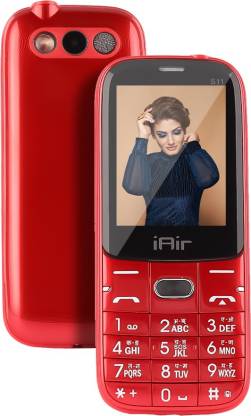 IAIR Basic Feature Dual Sim Mobile Phone with 2800mAh Battery, 2.4 inch Display Screen, 0.8 mp Camera in Glossy Colors and Textured Back (FPS11, Red)