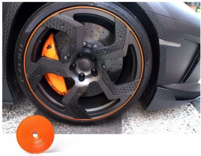 Nissan 350Z Orange Rimblades Alloy Wheel Edge Ring Rim Protectors Tyres Tire Guard Rubber Moulding 