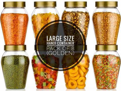 Haya Premium Quality Big Size Handi Container Pack 8 Golden Colour 1000ml 1000 Ml Plastic Grocery Container Price In India Buy Haya Premium Quality Big Size Handi Container Pack 8 Golden Colour