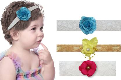 VAGHBHATT 3 PCS Baby Girls Headbands Flowers Hairbands Soft Lace Elastics Hair  Bows Handmade Floral Hair Accessories for Newborn Infant Toddlers Kids  (FlorDes15) Hair Band Price in India - Buy VAGHBHATT 3