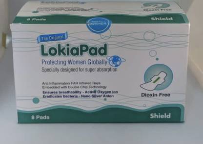 Lokia LokiaPad Dioxin Free Sanitary Pad Pack of 8 Pads Sanitary Pad Lokia LokiaPad Dioxin Free Sanitary Pad Pack of 8 Pads Sanitary Pad