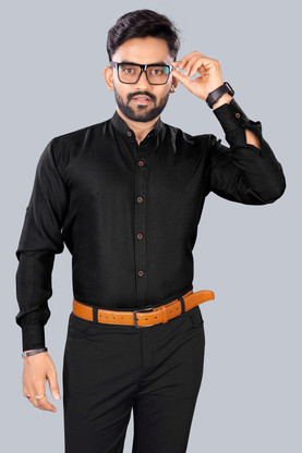 Plain black shirt for men clearance