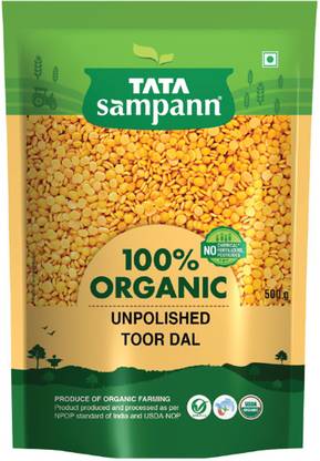 Tata Sampann Organic Unpolished Yellow Toor Dal (Split)