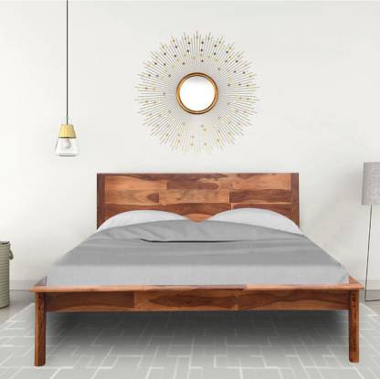 Habiqon Iova Sheesham Wood Bed Without, How To Build A Wooden Full Bed Frame In India With Storage