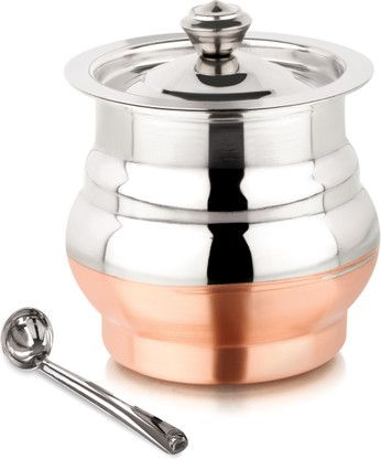 Ghee Pot  Steel and Copper Bottom Oil Container 250 ml 