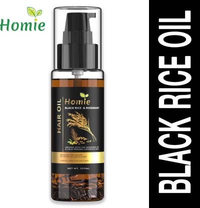 HOMIE BLACK RICE & ROSEMARY HAIR OIL with ARGAN OIL, ALMOND OIL, JOJOBA OIL,  CASTOR OIL With Black Seed Oil Extracts - Controls Hair Fall Hair Oil -  Price in India, Buy