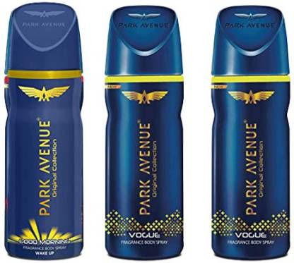 Verlengen team Aan PARK AVENUE 1 Good Morning and 2 Vogue Deodorant Combo for Men (Pack of 3)  Deodorant Spray - For Men (450 ml, Pack of 3) Deodorant Spray - For Men -  Price