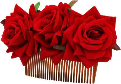 Sanjog Rose Hair Clip, Wedding Hair Comb for Women, Red Flower Hair Pin  Party Bridal Flamenco Dancer Hair Piece Accessories Hair Clip Price in  India - Buy Sanjog Rose Hair Clip, Wedding