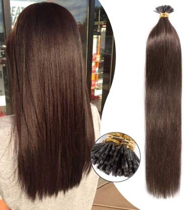 Bh Beauty Home 1g Pre Bonded I Tip Stick Tip Remy Real Human Extensions  Straight - 50 Strands - 50g - 18 Inch - 4 Medium Brown Hair Extension Price  in India -