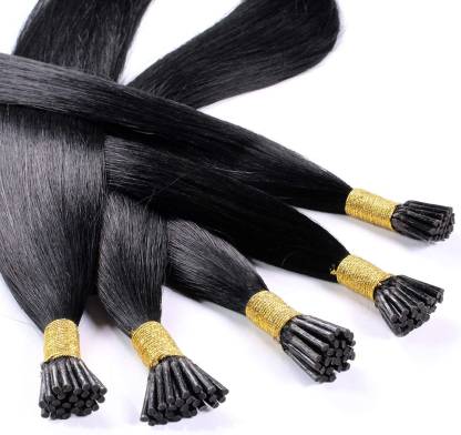 Bh Beauty Home 100 x 1g Pre Bonded I-Tip Stick Extensions – 20“, colour 1  black, straight - real human pre-bonded microring s bead Hair Extension  Price in India - Buy Bh