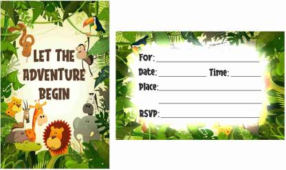 Balloonistics Jungle Animals Theme Invitations Cards with Envelopes for Birthday  Party Kids Birthday Party Invitations for Boys and Girls Pack of 10 Invitation  Card Price in India - Buy Balloonistics Jungle Animals