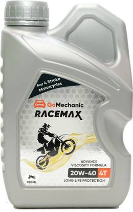 GoMechanic Racemax 4T 20W40 API SJ Jaso MA2 High Performance Longer Protection Premium Quality Engine Oil For Motor Bikes GMUN4TLB001 Synthetic Blend Engine Oil  (900 ml, Pack of 1)