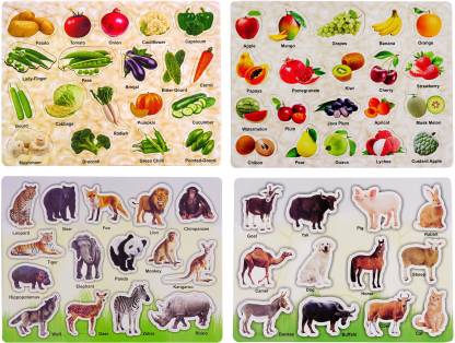 BitFeex Animal , Fruit & Vegetable Jigsaw Preschool & Playgroup Educational  EVA mat Puzzle kids toys for