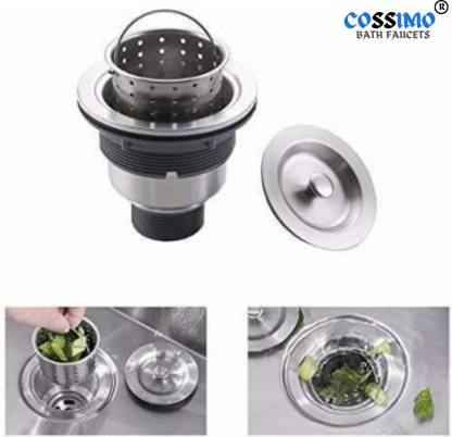 COSSIMO - CZS-03 - Stainless Steel 304 Grade Sink Basket Coupling 4 " Inch For Kitchen Sink - Set of 1 Pcs Flange Faucet