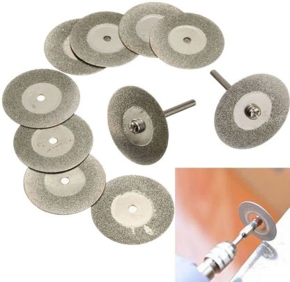 10pcs 25mm Diamond Coated Grinding Disc Rotary Cutting Wheel with Mandrels P7F3 
