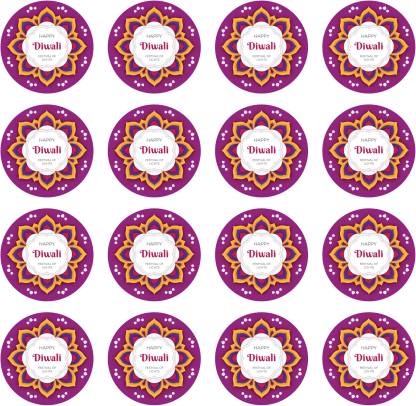 D2C Paper Gift Tags Happy Diwali Festival of Lights Printed Stickers Labels Self Adhesive Envelope Packaging Sticker Decorative Craft Sealing Labels Stickers Self-adhesive Paper Label