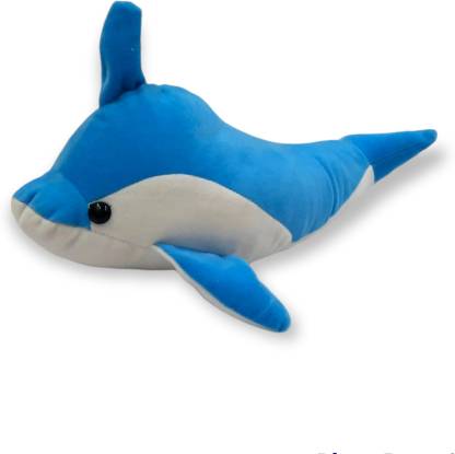 JDS WORLD Soft Lovable, Huggable & Cute Blue Dolphin Soft Stuffed Animal Toy  For Boys & Girls On Birthday /Christmas/Holiday'S - 20 cm - Soft Lovable,  Huggable & Cute Blue Dolphin Soft