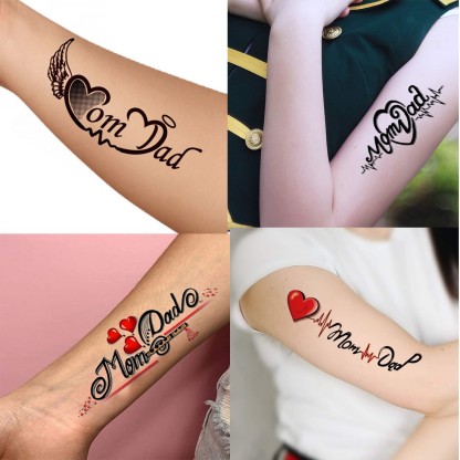 surmul Mom Heart with Dad Combo Tattoo Waterproof Boy and Girl Temporary  Body Tattoo  Price in India Buy surmul Mom Heart with Dad Combo Tattoo  Waterproof Boy and Girl Temporary Body