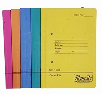 Made in Europe Yellow, Orange, Purple, Blue, Turquoise, Gray Pockets for Students and Engineers 2 + 2 KARTONIKA Pre-Punched Laminated Paper Folders with 4 Assorted Colors 6 Pack 
