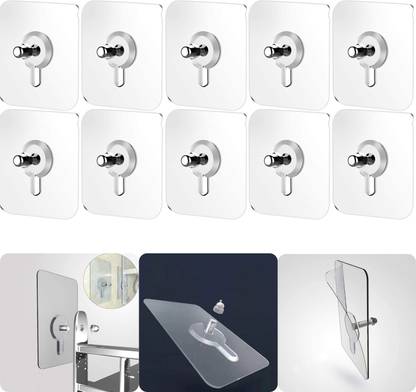 Mr Bhoot Self Adhesive Nail Hook Pack of 10 For Wall Without Drilling ,Waterproof 10Kg Load Mr Bhoot Self Adhesive Nail Hook Pack of 10 For Wall Without Drilling ,Waterproof 10Kg Load
