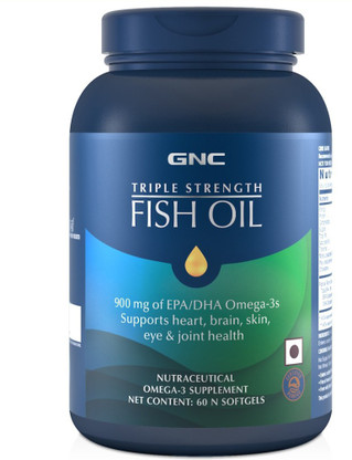 GNC Triple Strength Fish Oil - 1500 mg with 900 mg of EPA/DHA Omega 3s  Price in India - Buy GNC Triple Strength Fish Oil - 1500 mg with 900 mg of