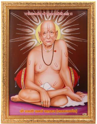 Silver Zari Work Photo Of Swami Samarth Maharaj In Golden Frame Big Paper  Print - Religious posters in India - Buy art, film, design, movie, music,  nature and educational paintings/wallpapers at 