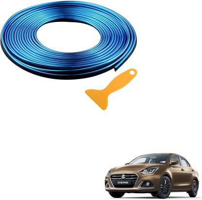 SEMAPHORE Car Interior Moulding Trim,3D DIY 5 Meter Decorative Moulding Blue for Maruti Swift Dzire Car Beading Roll For Window, Bumper, Door, Grill and Garnish Cover