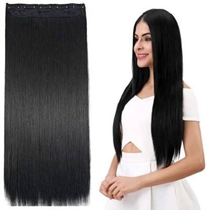 BeatStock Thick Black Straight Synthetic Extensions 5 clip in 24 inch New  Updated Texture Hair Extension Price in India - Buy BeatStock Thick Black  Straight Synthetic Extensions 5 clip in 24 inch