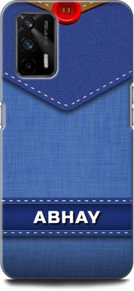 WallCraft Back Cover for Realme GT 5G, RMX2202 ABHAY NAME, A, LETTER, BLUE, JEANS, ALPHABET, DESIGN