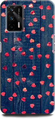 WallCraft Back Cover for Realme X7 Max, RMX3031 HEARTS, LOVE, RED HEARTS, VALENTINES DAY, WOOD, ABSTRACT, TEXTURE