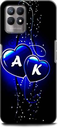WallCraft Back Cover for Realme 8i, RMX3151 A K, A LOVES K, NAME, LETTER, ALPHABET, AK LOVE, HART, BLUE