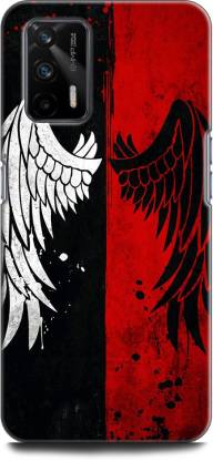 WallCraft Back Cover for Realme X7 Max, RMX3031 WINGS FEATHER, ART, TEXTURE, BLACK, RED, ANGEL, STRIPES
