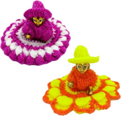 Ecommall Laddu Gopal Woolen Dress Size 1 Winter Poashak Combo Set Clothes Krishna Woollen Dress
