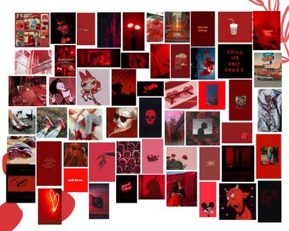 Red Aesthetic For Wall Collage 50 5pcs Photographic Paper Animation Cartoons Posters In India Buy Art Film Design Movie Music Nature And Educational Paintings Wallpapers At Flipkart Com