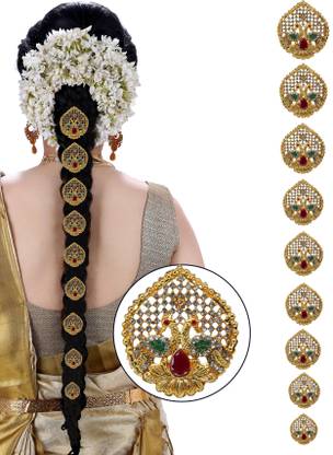 VAGHBHATT Southern Bling Hair Jewelry Choti Jadai Billai Indian Hair pin Hair Decoration Hair choti, Hair Brooch with Hook Wedding Bridal Jewellery for Women-9 Piece (JDNEREPt-10) Hair Pin Price in India - VAGHBHATT Southern Bling Hair Jewelry Choti Jadai Billai Indian Hair pin Hair Decoration Hair choti, Hair Brooch with Hook Wedding Bridal Jewellery for Women-9 Piece (JDNEREPt-10) Hair Pin Price in India -