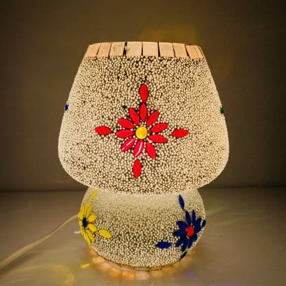 mientras tanto cache fondo Apoorva Glass Mosaic Table Lamp Combination of Colour Beads Mushroom Round  Dome Shape Mosaic Bedside Table Turkish Lamps with Colorful Light for Home  Decoration Bedroom Table Lamp Price in India - Buy