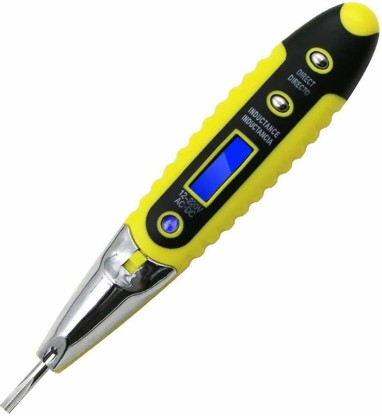 AC/DC 12 ~ 220 V électrique Test Pen multifonction sans contact électrique Test Pen testeur de détecteur de tension Affichage digital jaune 