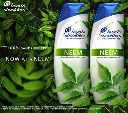 HEAD & SHOULDERS Neem Anti Dandruff Shampoo ( Cleanses & Helps Protect Scalp ) ( Pack Of 2*180ml )