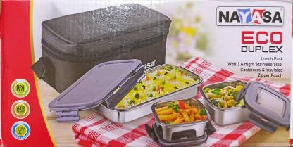 NAYASA FUSION RECTANGLE (3 PCS) 3 Containers Lunch Box