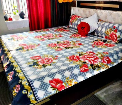 Single Floral Flat Bedsheet 