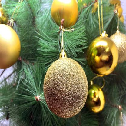 Flipkart SmartBuy Christmas Tree Decorative Hanging Balls _027 Gold ...