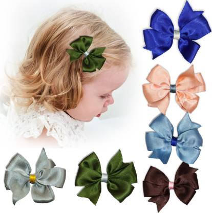 VAGHBHATT 6CS Baby Girls Pigtail Bow, Bow Nylon Hair Bows With Alligator Clips  Hair Barrettes Accessory for Girls Toddlers Kids Teens (Nylon-6-Pc-3) Hair  Clip Price in India - Buy VAGHBHATT 6CS Baby