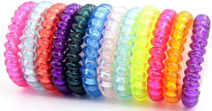 Curated Cart Spiral Hair Ties, No Crease Coil Rubber Band, Phone Cord Style for Thick Hair for Girls / Women Ponytail Holder Elastics (8 Pcs Pack) ( Multicolor) Hair Band Price in Curated Cart Spiral Hair Ties, No Crease Coil Rubber Band, Phone Cord Style for Thick Hair for Girls / Women Ponytail Holder Elastics (8 Pcs Pack) ( Multicolor) Hair Band Price in