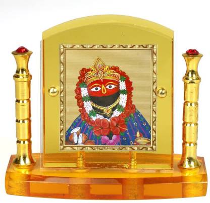 Eknoor 24 Carat Gold Plated Foil on Solid 5MM Thick Acrylic Base Maa Tarini  Ji God Idol for Car Dashboard with Golden Frame with Pillar Decorative  Showpiece  cm Price in
