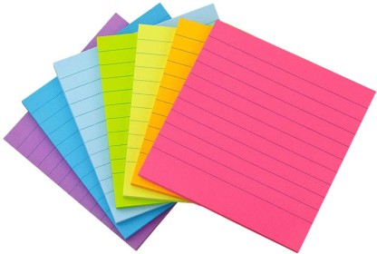Lined Sticky Notes 4x4 6 Pads/Pack 6 Color Bright Colorful Sticky Pad 70 Sheets/Pad Self-Sticky Note Pads 