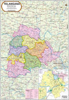 Telangana Map With Mandals And Villages Telangana Map : Political Paper Print - Maps Posters In India - Buy Art,  Film, Design, Movie, Music, Nature And Educational Paintings/Wallpapers At  Flipkart.com